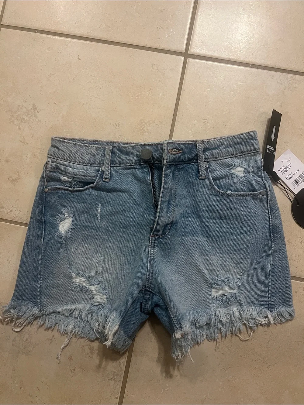 Articles Of Society Light Wash Distressed Denim Cutoff Shorts